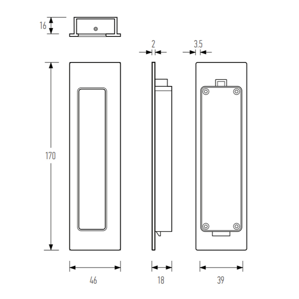 HB 675 Bi-Fold Flush Pull - Image 2