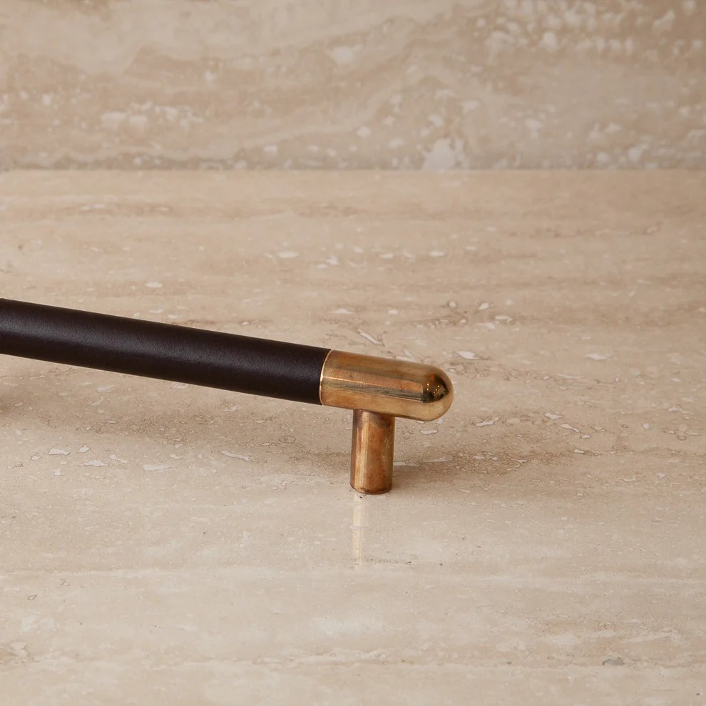 Mineral Leather Wrapped Metal Appliance Bar Pull - Image 10