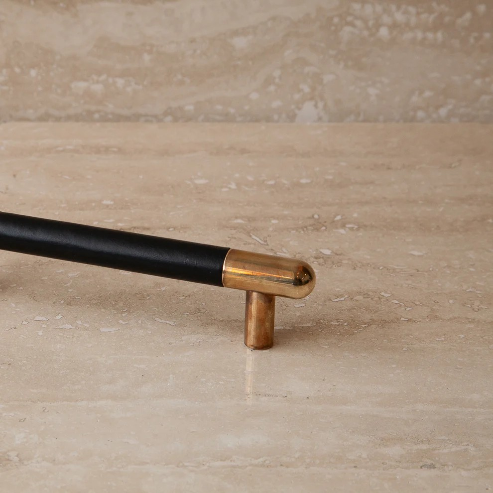 Mineral Leather Wrapped Metal Appliance Bar Pull - Image 11
