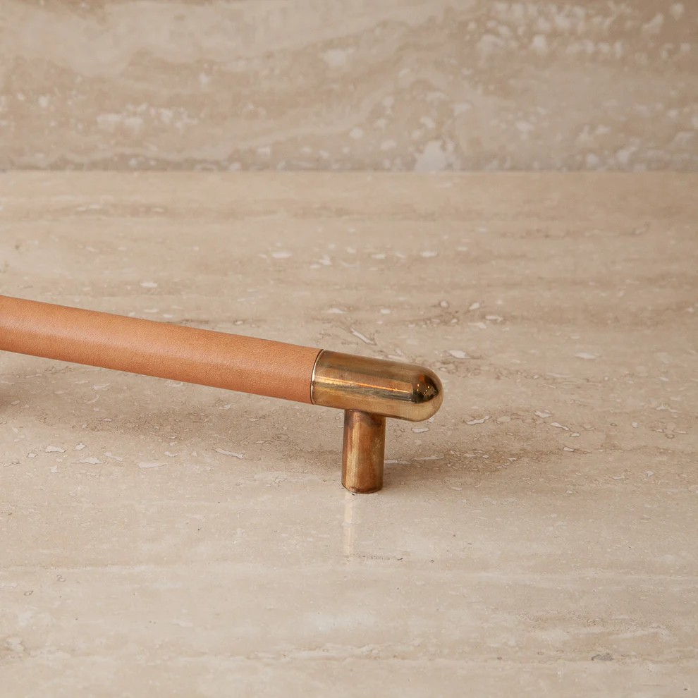 Mineral Leather Wrapped Metal Appliance Bar Pull - Image 12