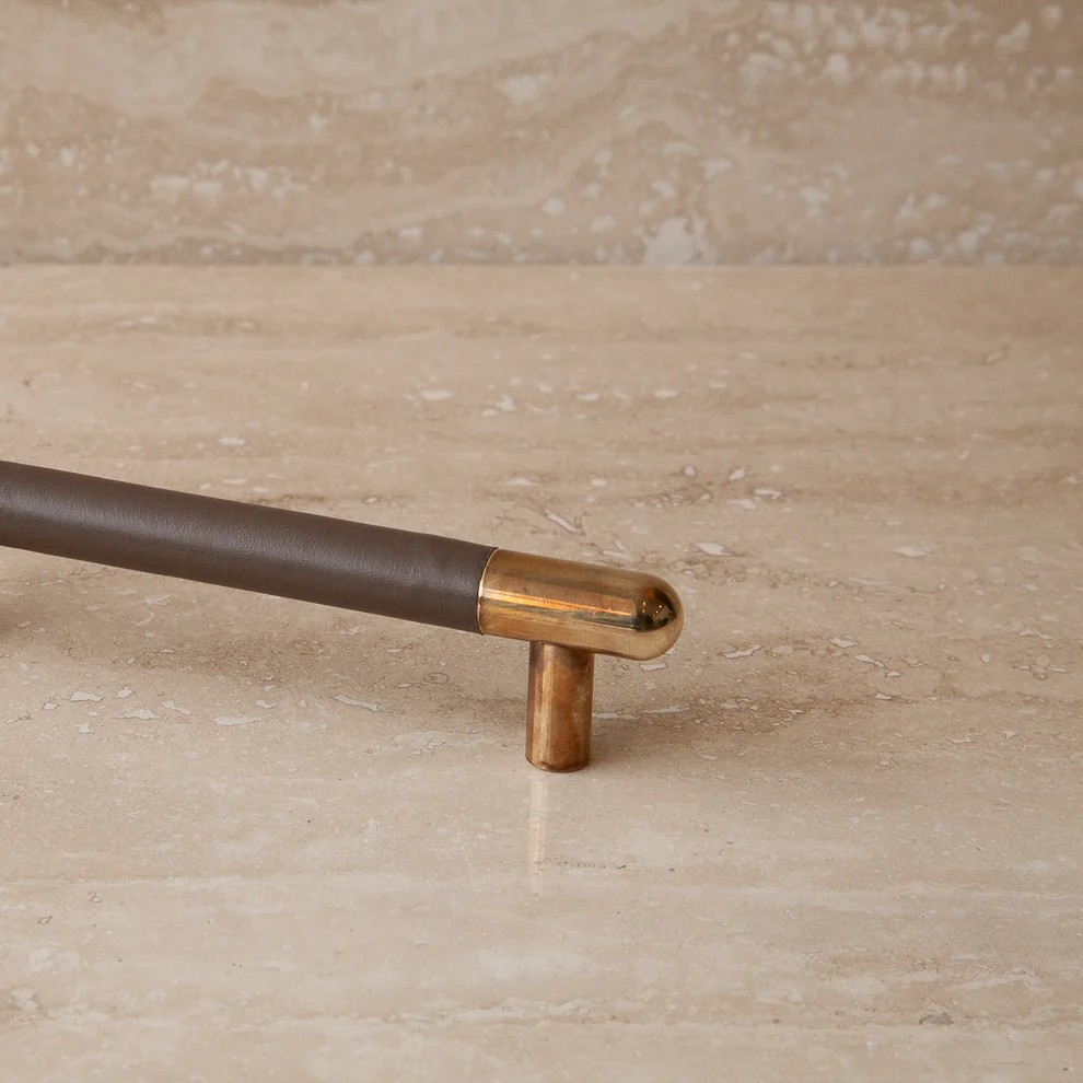 Mineral Leather Wrapped Metal Appliance Bar Pull - Image 13