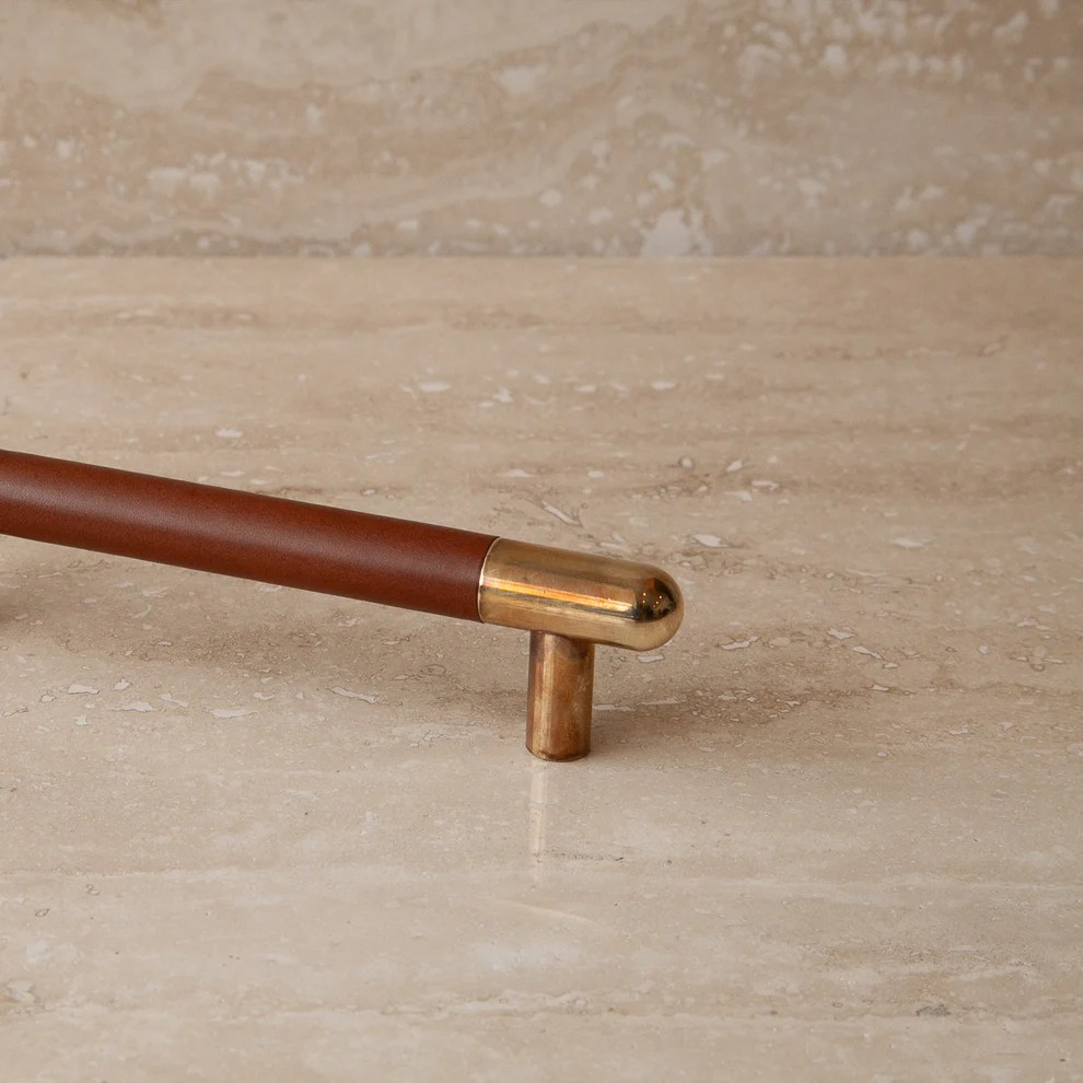 Mineral Leather Wrapped Metal Appliance Bar Pull - Image 14