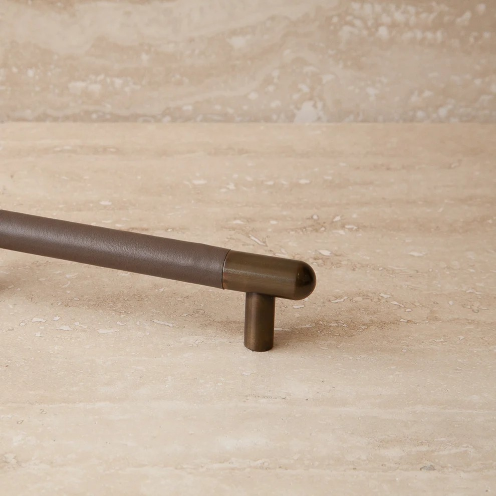 Mineral Leather Wrapped Metal Appliance Bar Pull - Image 8