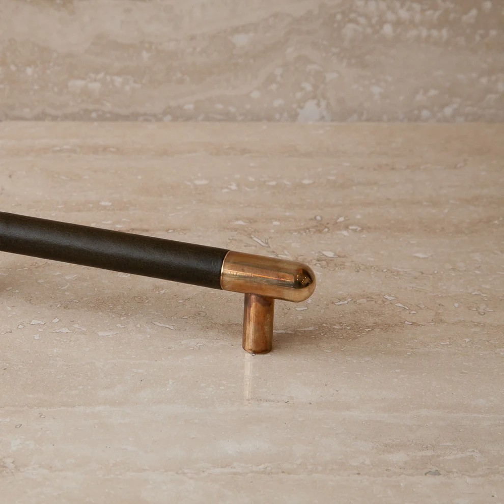 Mineral Leather Wrapped Metal Appliance Bar Pull - Image 9
