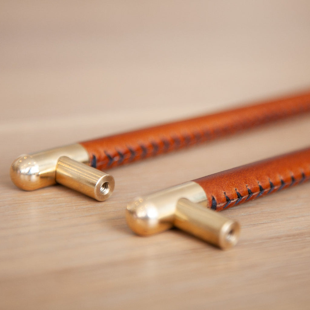Mineral Leather Wrapped Metal Bar Pull - Image 5