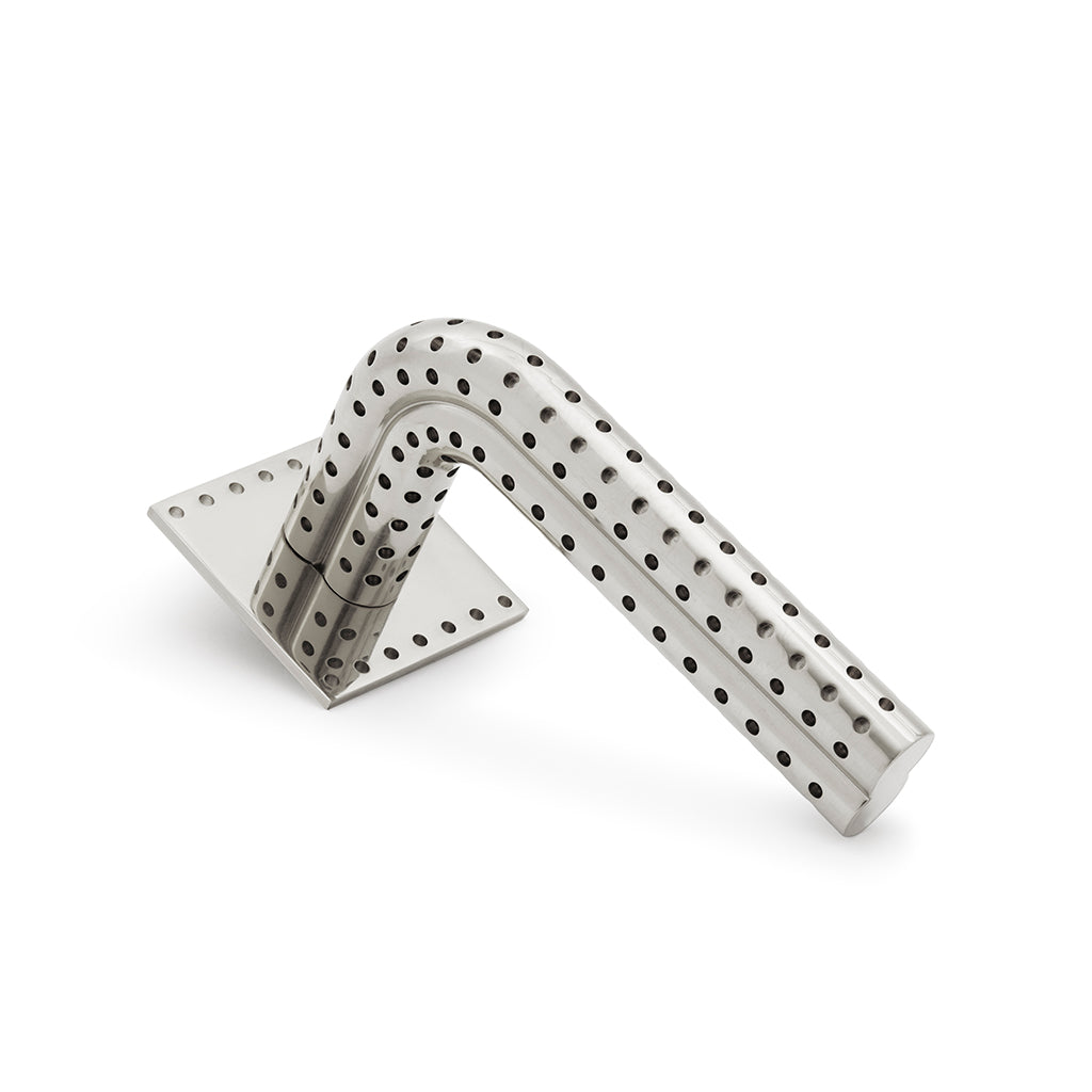 Stardust Perforated Door Lever Handle on Rose - Image 2