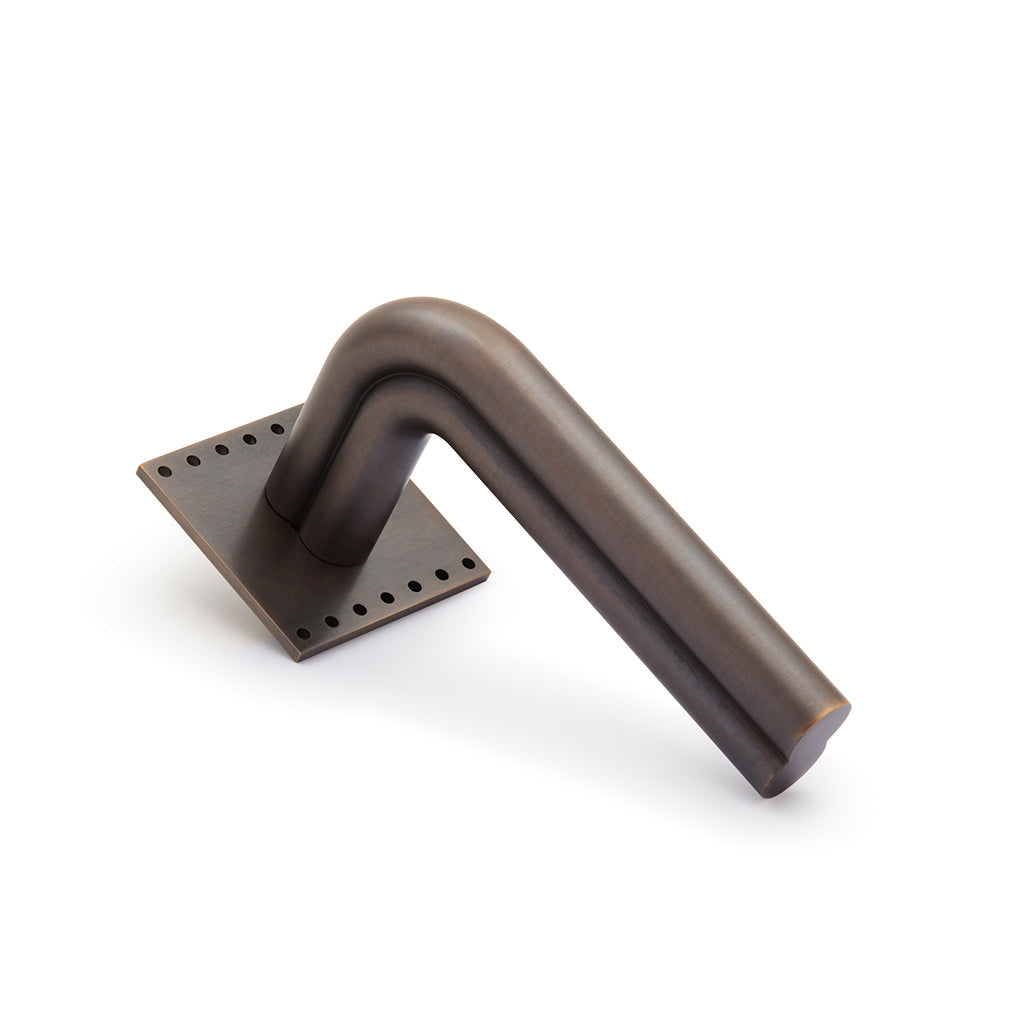 Stardust Smooth Door Lever Handle on Rose