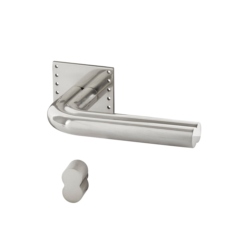 Stardust Smooth Door Lever Handle on Rose - Image 6