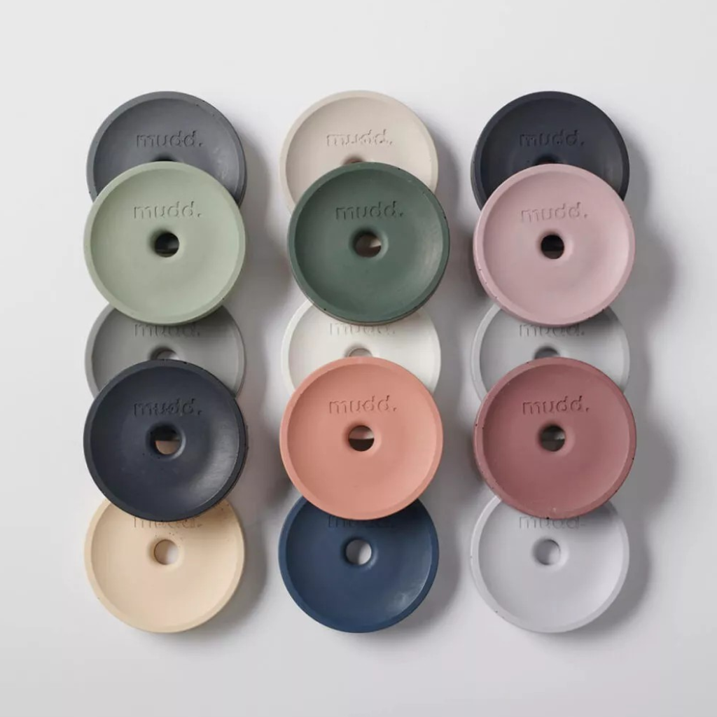 mudd. concrete capsule finish samples are designed to provide an idea of colour and material characteristics ahead of ordering.